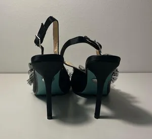 Betsey Johnson Blue Mia Lace Slingback Pumps Heels thumbnail 6