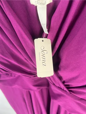NWT Soma Draped Waist Henna Plum Soft Dress XL thumbnail 5