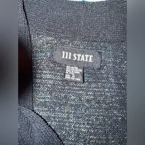 Vintage 111 State collared black semi see through tunic sweater, size medium thumbnail 8