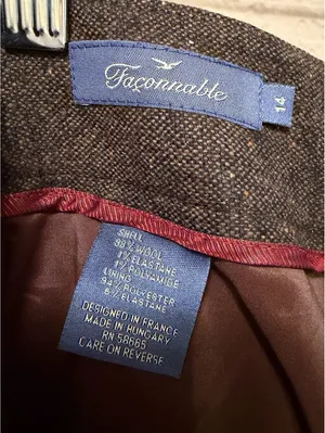 Façonnable Women's Brown Tweed Wool Blend Dress Pants Size‎ 4 thumbnail 2