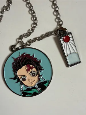 Demon Slayer Tanjiro Kamado Circle Charm Necklace. Never Worn thumbnail 4