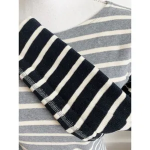 J. Crew • White Grey Black Striped Boatneck Top thumbnail 3
