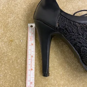 Women’s Black High Heel Booties with Lace Detail EU Size 38 US 7/7.5 NEW thumbnail 6