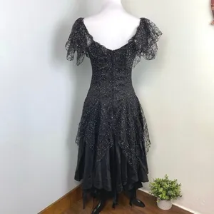 Vintage Nuance Black Shimmering Witchy Goth Dress Small thumbnail 5