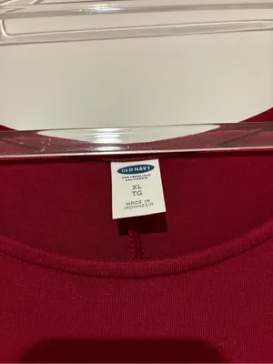 Old Navy Long Sleeve knit swing dress‎ gosh garnet red size XL thumbnail 4
