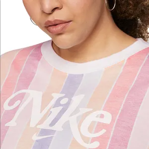 Nike Plus Size Cotton Striped Cropped Tee thumbnail 3