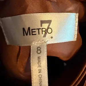 Metro 7 Women’s Size 8 Cognac Saddle Brown Genuine Leather Moto Jacket thumbnail 3