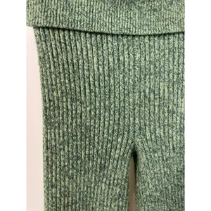 Aerie women’s XS Ribbed Knit High Waisted Flare Pants Green stretch foldover boh thumbnail 14