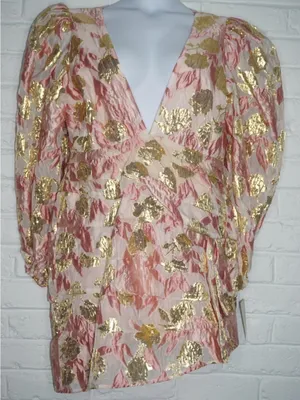 For Love & Lemons Montmartre Pink & Gold Brocade Dress Size: XL NWT Feminine thumbnail 1