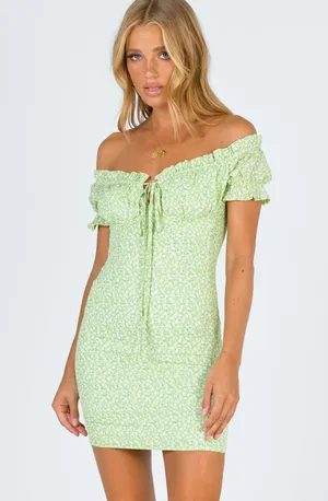 Princess Polly Green Mini Dress thumbnail 1