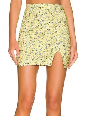 Bardot x REVOLVE Floral Mini Skirt in Summer Floral Yellow Zip Up Size US 4 thumbnail 1