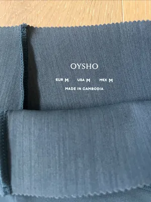 Like New Oysho High-Waisted Compressive Leggings Dark Green Grey Women's Medium thumbnail 4
