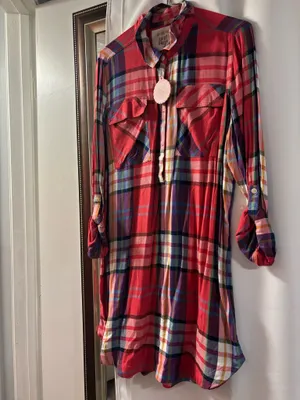 Flannel checker dress Red Size L thumbnail 2