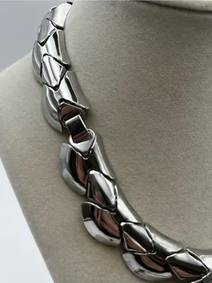 ✨ Bold Chunky Silver Tone Necklace & Bracelet Set ✨ thumbnail 3