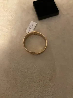 Polished Gold Cuff Bracelet with Subtle Hammered Texture thumbnail 6
