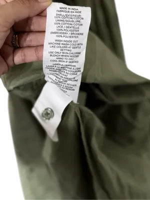 AVEC LES FILLES Eyelet Cotton Button Down Sage Green Maxi Dress thumbnail 10