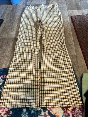 Spanx perfect kick flare in Dijon jacquard plaid ponte pants thumbnail 7