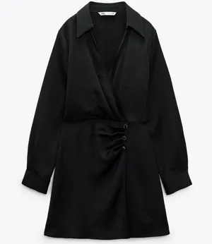 Zara SATIN WRAP DRESS thumbnail 6