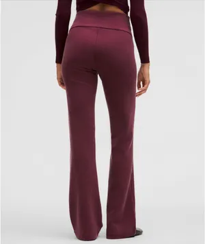 Lululemon Ribbed Softstreme Flared Pants in Garnet Red thumbnail 3