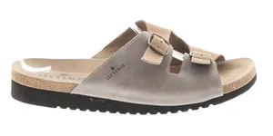 Artıka Double-Buckle Leather‎ Slide Sandals Eu 42 US 11 Tan Gray France Boho thumbnail 1