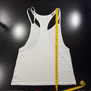 Women’s Beyond Yoga White and Gray Striped Spaghetti Strap Tank Size Small thumbnail 5