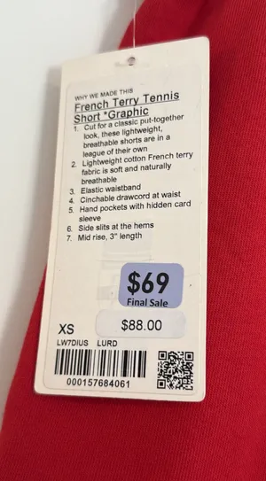 Lululemon XS French Terry Tennis Shorts thumbnail 9