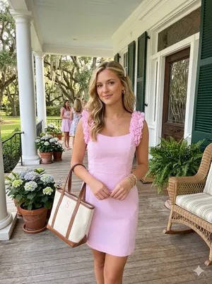 Lilly Pulitzer Devina Dress Pink Cosmo Seersucker Ruffle Strap Shift 10 thumbnail 7
