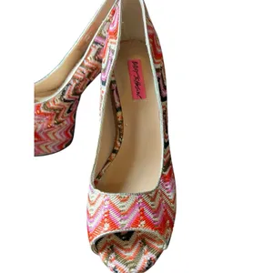Betsey Johnson Bardot‎ Heels 9 M Fabric Platform Stiletto Heels thumbnail 3