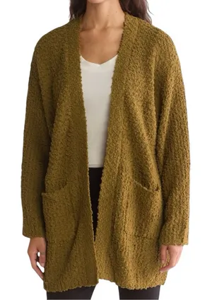Bobeau Open Front Patch Pocket Popcorn Cardigan Size XL thumbnail 1