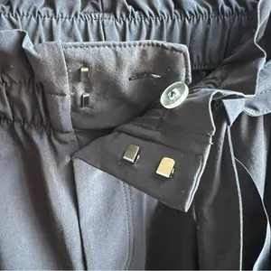Athleta Skyline Pant II Paperbag Waist Pleated Tapered Black Belted Pants Size 2 thumbnail 8
