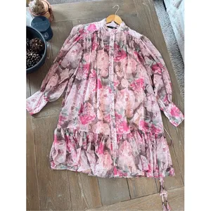 Alex Marie Floral Ruffle Mini Dress Womens‎ Pink Size 6 thumbnail 9