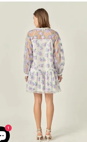 English Factory Floral organza mini dress thumbnail 4