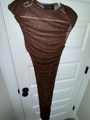 Bronx and Banco Gold and sparkly brown cover dress thumbnail 2