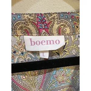 Boemo Dress Silky Paisley Maxi Size Large Short‎ Sleeve thumbnail 6