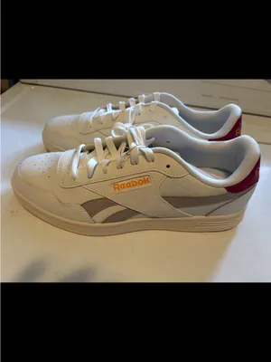 Reebok White Athletic Sneakers with Red and Orange Accents size 11 new thumbnail 7