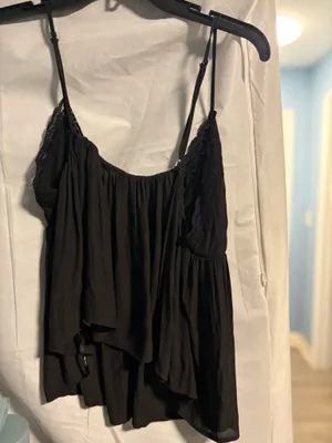 FOREVER 21 Black Lace Trim V-Neck Spaghetti Strap Camisole Tank Sleeveless M thumbnail 8