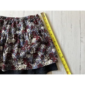 Vintage Abercrombie & Fitch Large Floral Navy Lace Ruffle Airy Mini Skirt Y2K thumbnail 5