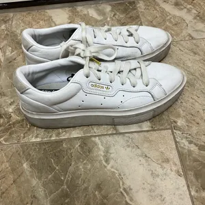 Adidas sleek super platform white sneakers. thumbnail 4