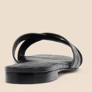 Reformation Margaret Black Croc X sandals. Size 7.5 thumbnail 5