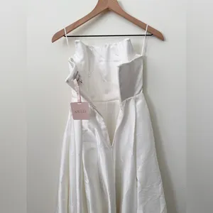 NWT SAU Lee X Revolve Heidi Strapless Gown White Bridal Long Dress Size 00 thumbnail 7