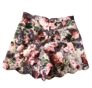 Lucca Couture (Revolve) Scallop hem floral high waisted dressy shorts thumbnail 7