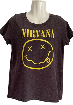 NIRVANA Charcoal Tee with Yellow Logo 2014 vintage thumbnail 1