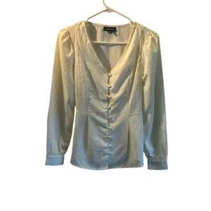 Mod cloth cream blouse top XS career lightweight dainty thumbnail 2