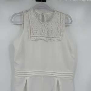 Disney Alice iThrough Looking Glass Romper Sz XL Fairy Coquette Lace Bib Cream thumbnail 3