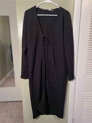 Dolan Left Coast Collection Womens Sz Small Extreme Length Textured Duster Black thumbnail 2