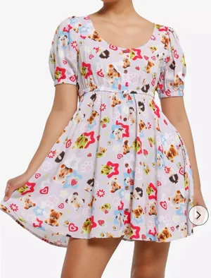 Sweet Society Cute Animals Babydoll Dress | Hot Topic| | Kawaii Animals thumbnail 1