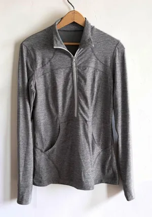 Lululemon Run‎ Swiftly Tech 1/2 Zip Pullover Heathered Grey Space Dye Womens 10 thumbnail 1