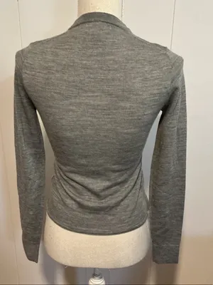J. Crew Heather Gray Long-Sleeve Crewneck Top thumbnail 2
