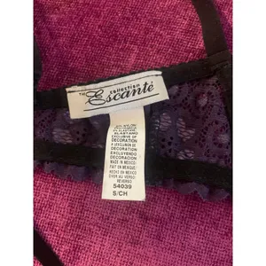 Vintage ESCANTE 2 pc lingerie set balconette bra garter belt purple lace small s thumbnail 8