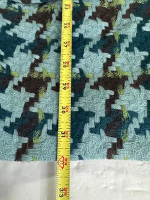 Anne Klein Teal and Brown Houndstooth Worsted Wool Peacoat S winter preppy thumbnail 11